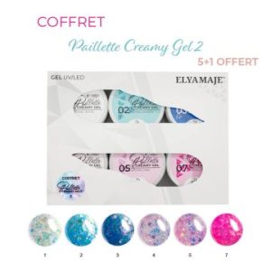 Kit Coffret 6 Paillette Creamy Gels 2 20ml - Elya Maje