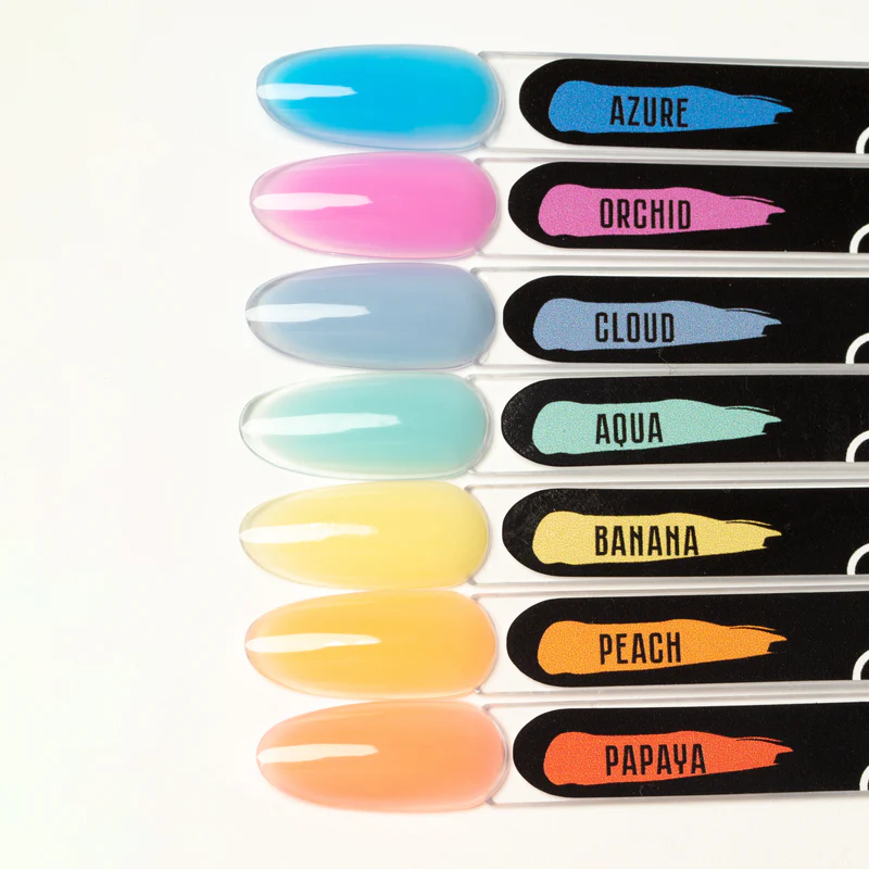 Nuancier Gel Albi Sculptural Azure - Orchid - Cloud - Aqua - Banana - Peach - Papaya
