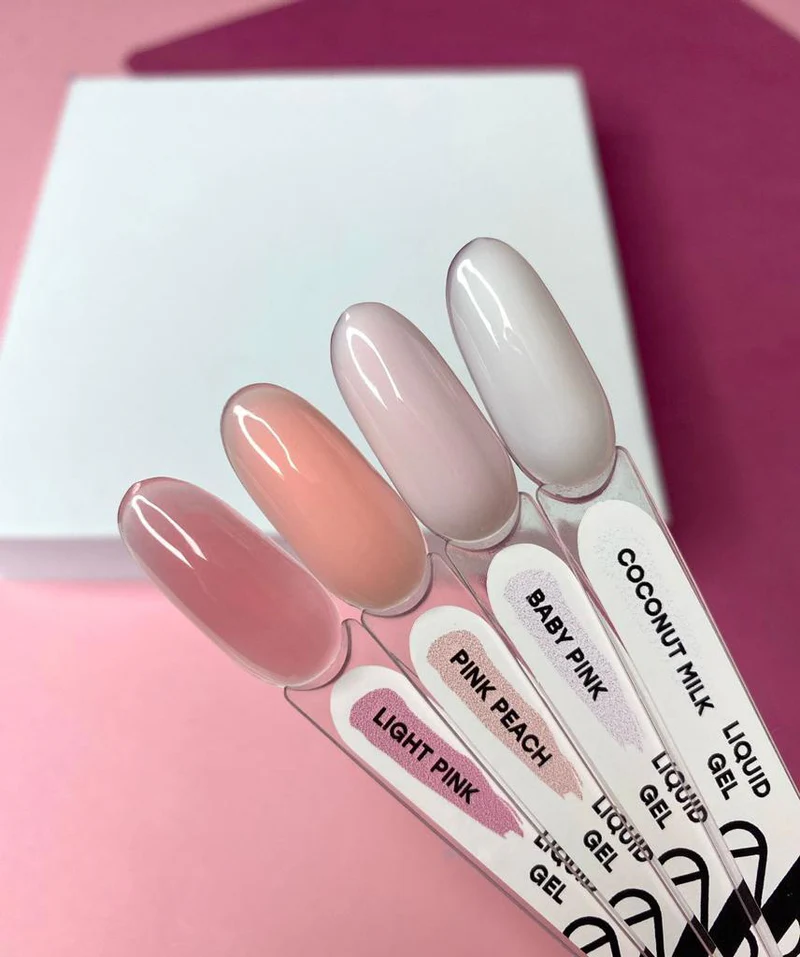 Nuancier Gel Liquide Coconut-babypink-pinkpeach-lightpink