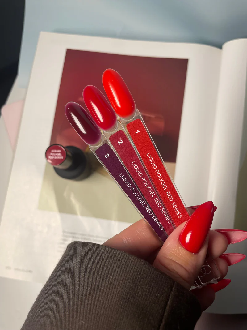 Nuancier Polygel liquid Red Serie 1 - 2 - 3