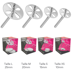 Support Disque Pédicure PRO + 5 disques recharges grain 180 - PDset-15 Staleks