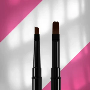 NBE-06/10 Pinceau Double Gel Biseauté/Gel Oval Expert (gel biseauté 7mm/gel oval 10mm) - Staleks