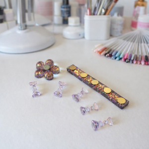 Support 5pcs Capsule + Fleur Violet - Nail Art Lucie