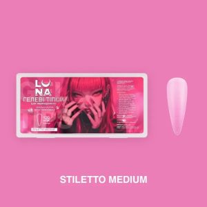 Capsules Américaines Gel X Stiletto Medium Lunamoon - Nail Art Lucie