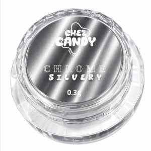 Pot de chrome Silvery Chez Candy avec packaging filet - Nail Art Lucie