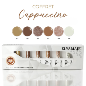 Coffret Cappuccino vernis semi-permanents Elyamaje avec nuancier - Nail Art Lucie