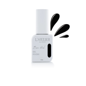 Vernis semi-permanent noir Basic Black L'Atelier Nail Product vendu chez Nail Art Lucie